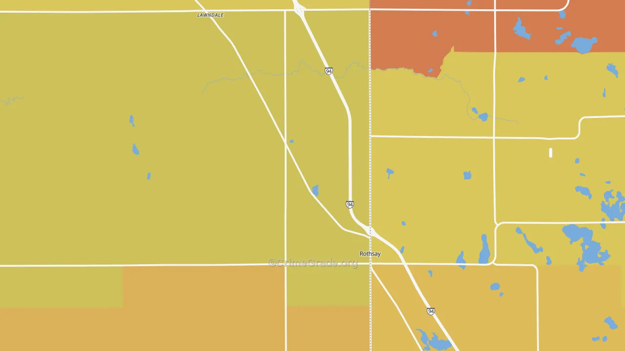 Rothsay, MN Map of Murder Rates