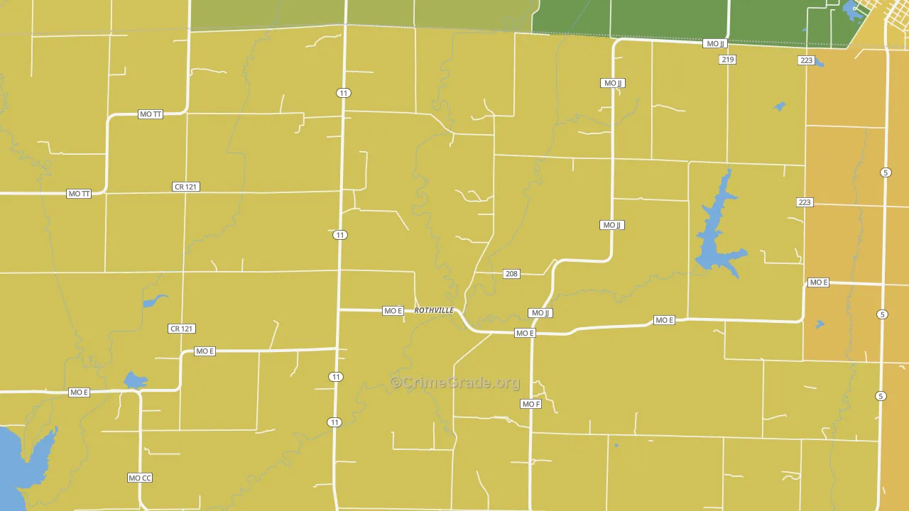 Rothville, MO Map of Murder Rates