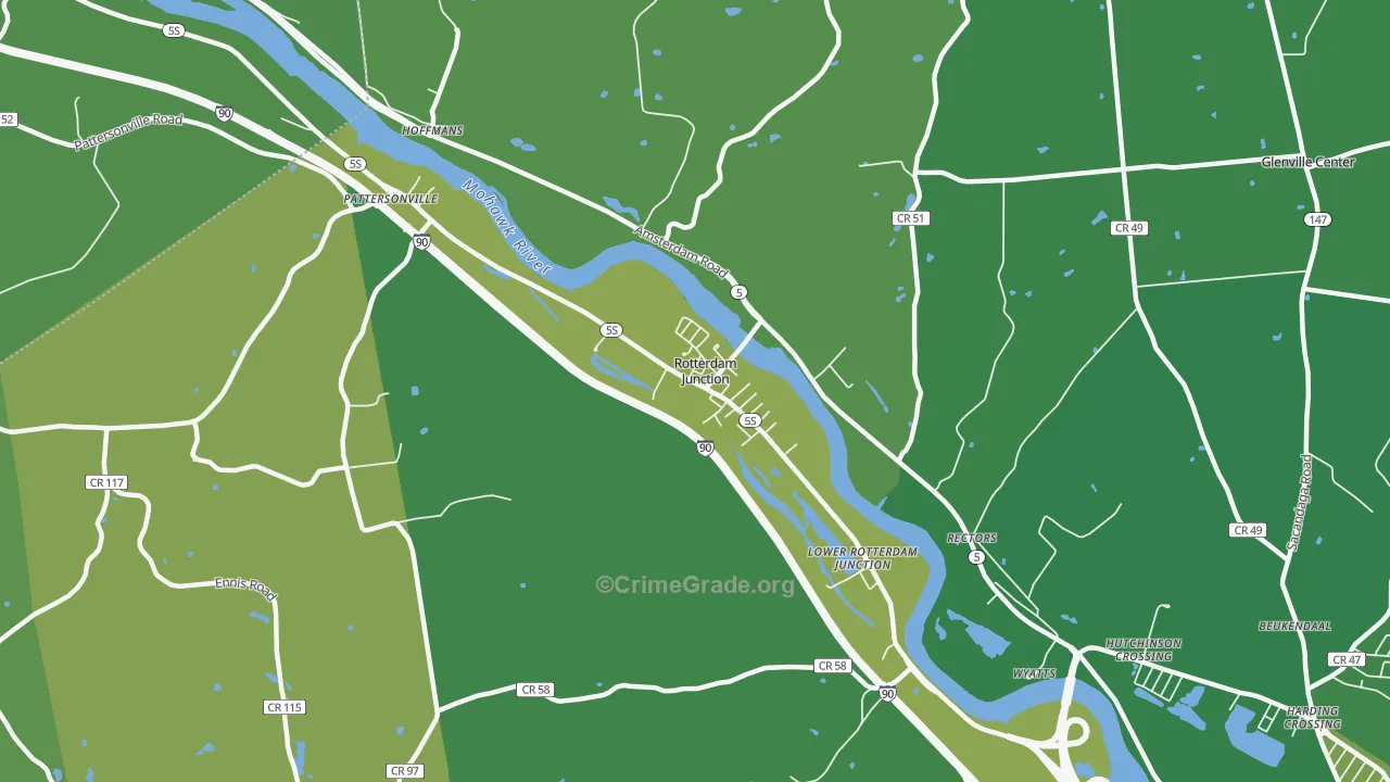 Rotterdam Junction, NY Map of Murder Rates