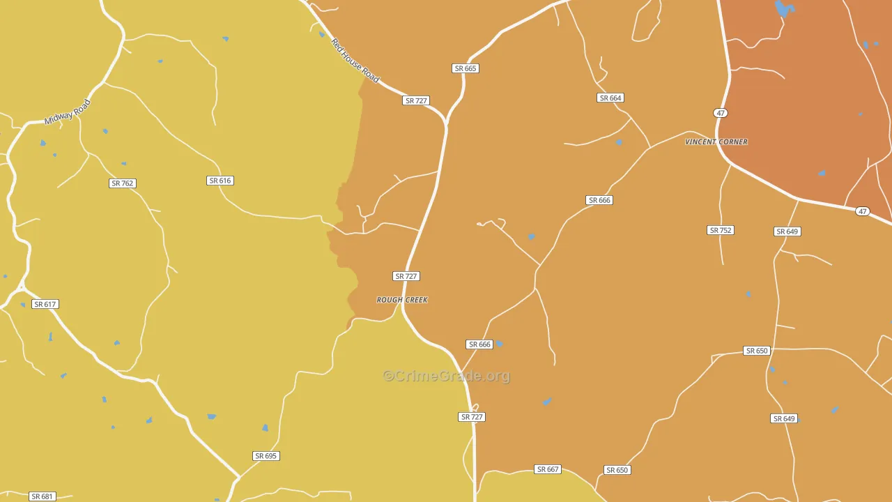 Rough Creek, VA Map of Murder Rates