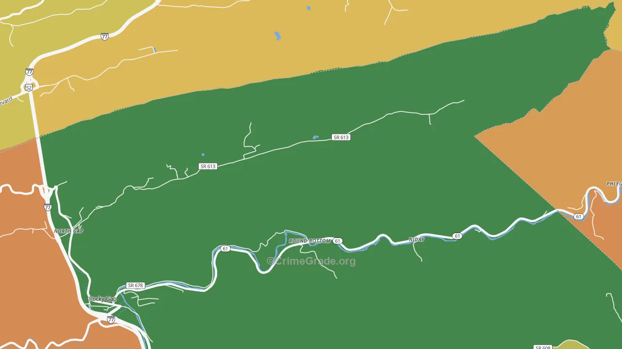 Round Bottom, VA Map of Murder Rates
