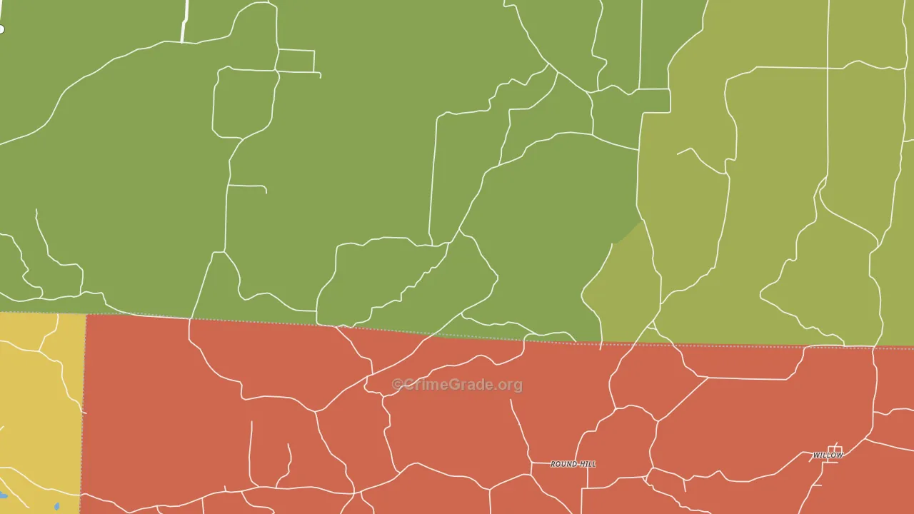Round Hill, AR Map of Murder Rates