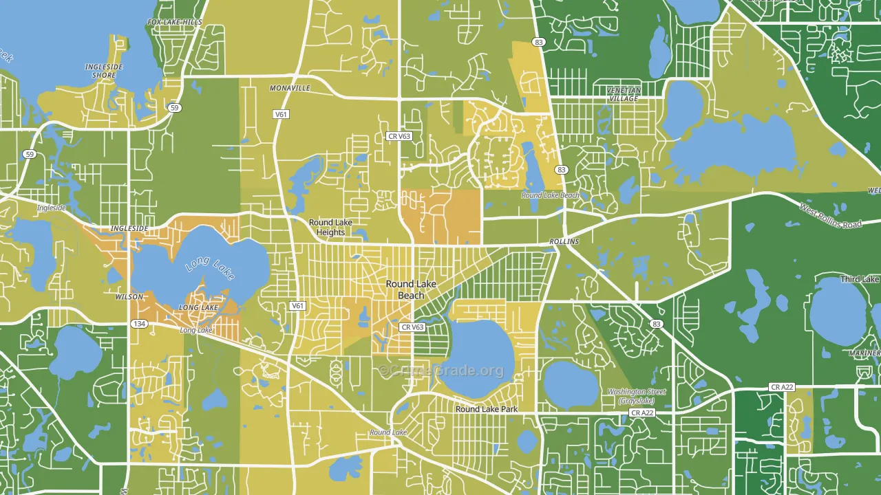 Round Lake Beach, IL Map of Murder Rates