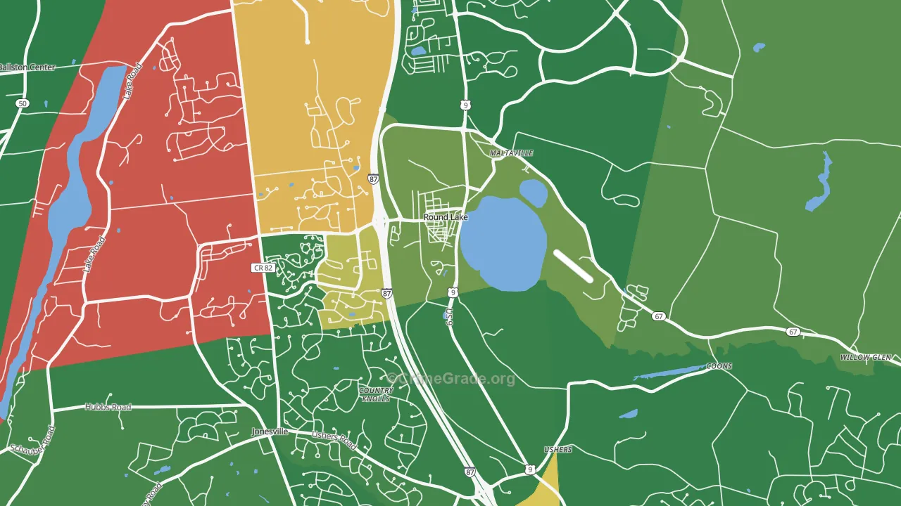 Round Lake, NY Map of Murder Rates
