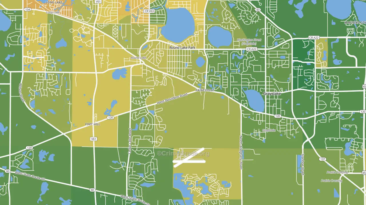 Round Lake Park, IL Map of Murder Rates