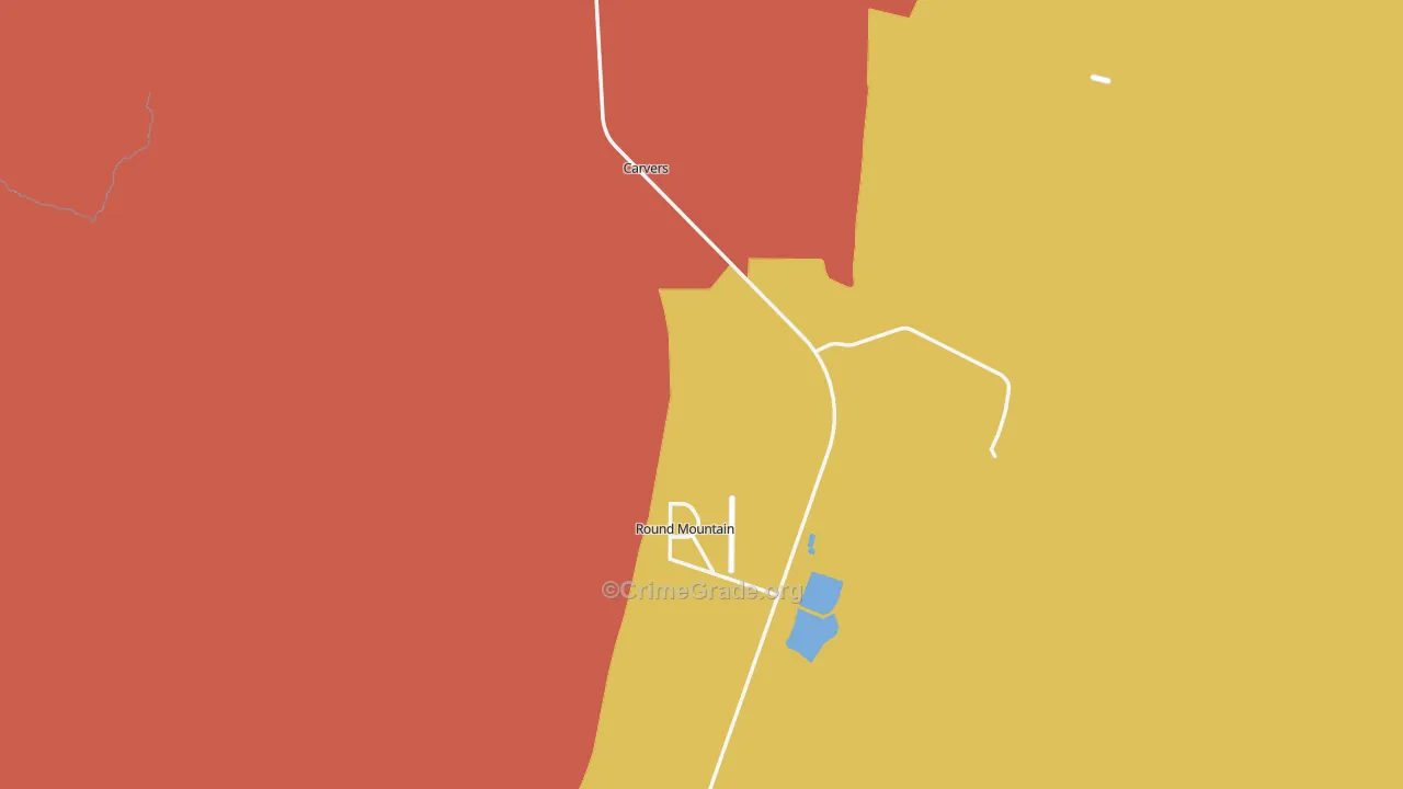 Round Mountain, NV Map of Murder Rates
