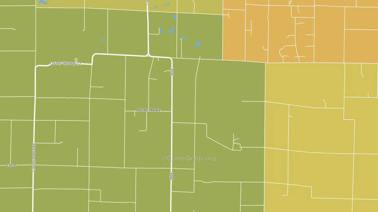 Round Prairie, IL Map of Murder Rates