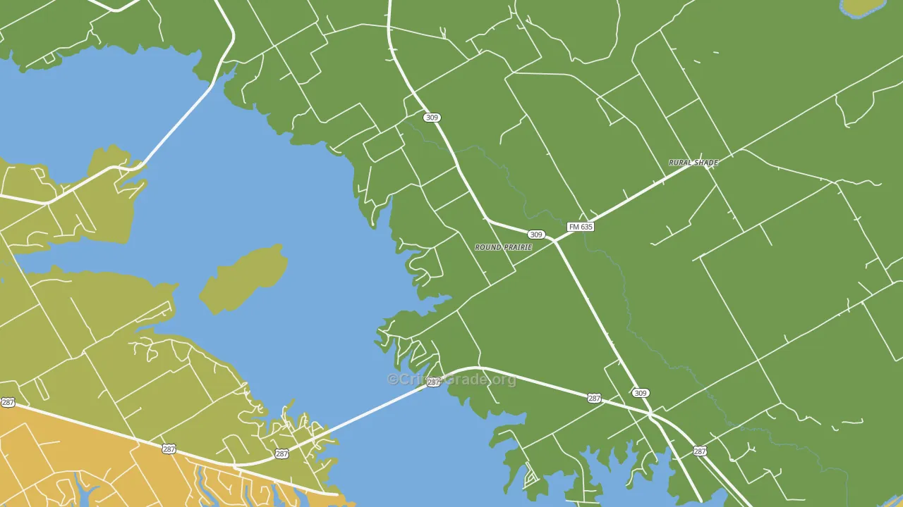 Round Prairie, TX Map of Murder Rates