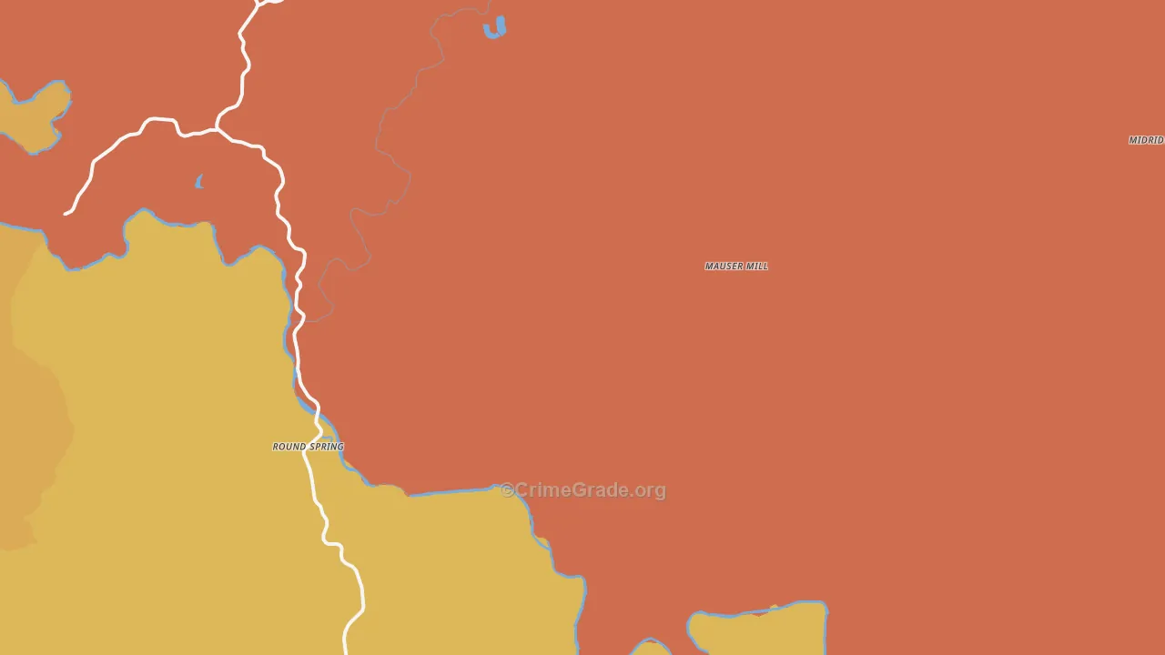 Round Spring, MO Map of Murder Rates