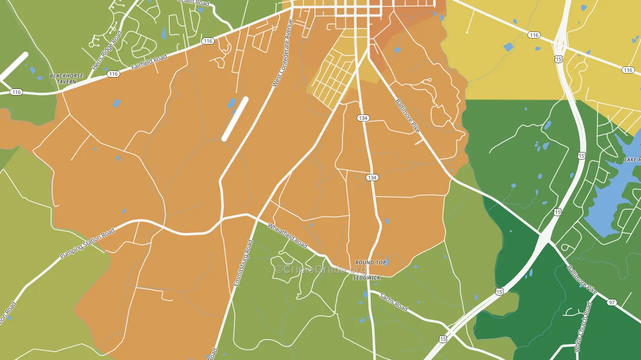 Round Top, PA Map of Murder Rates