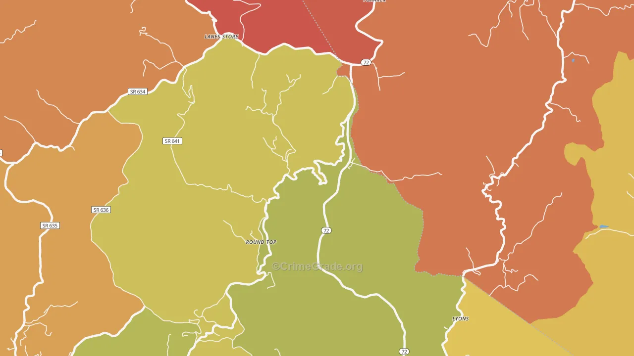 Round Top, VA Map of Murder Rates