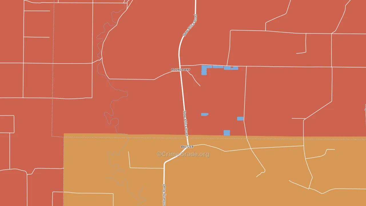 Roundaway, MS Map of Murder Rates