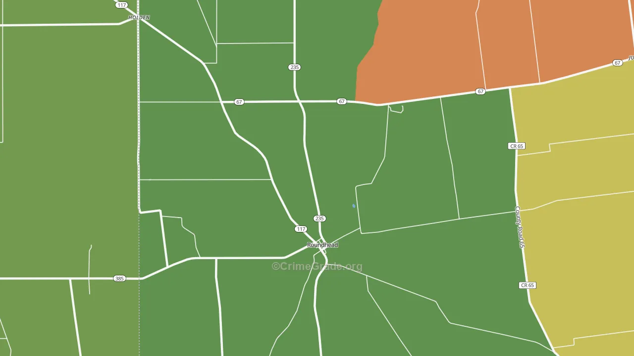 Roundhead, OH Map of Murder Rates