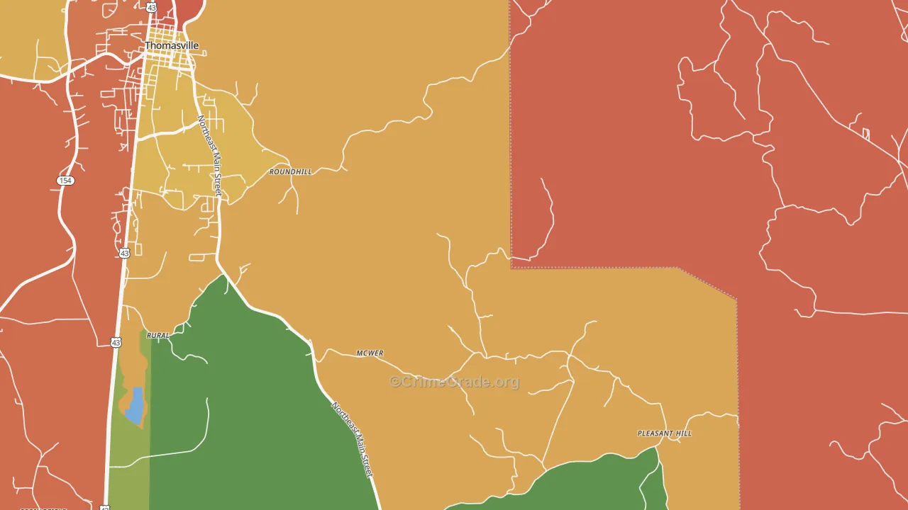 Roundhill, AL Map of Murder Rates