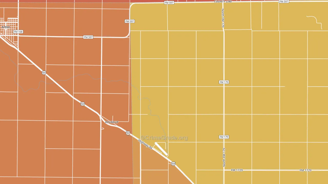 Roundup, TX Map of Murder Rates