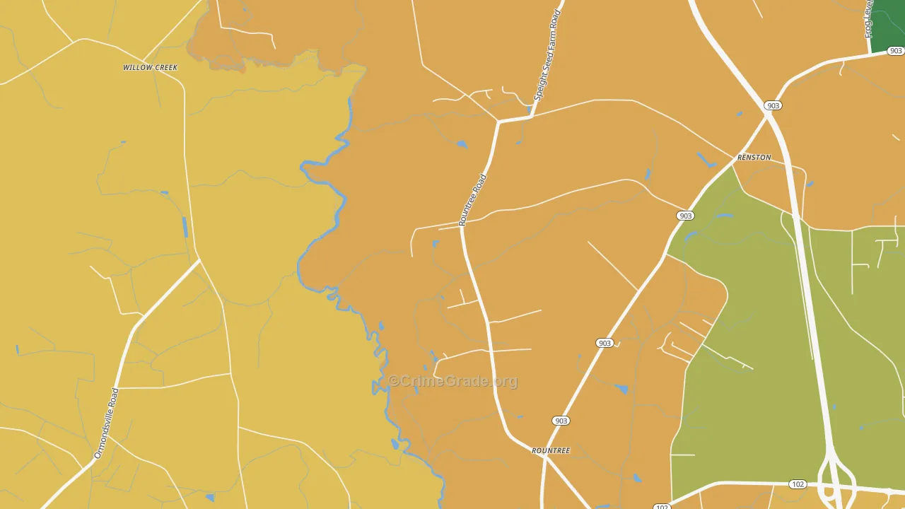 Rountree, NC Map of Murder Rates