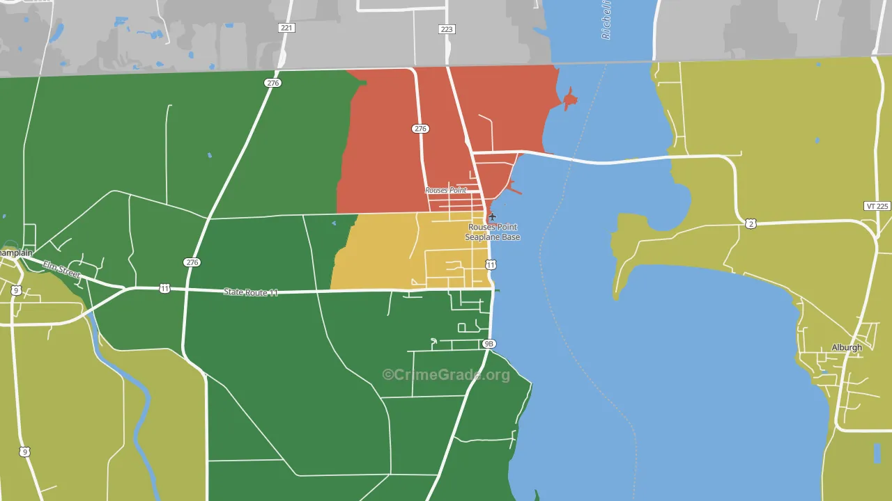 Rouses Point, NY Map of Murder Rates