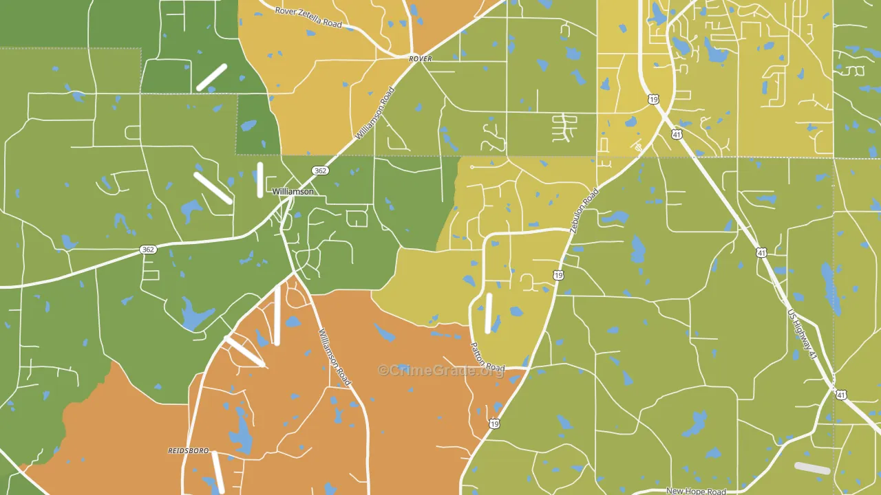 Rover, GA Map of Murder Rates