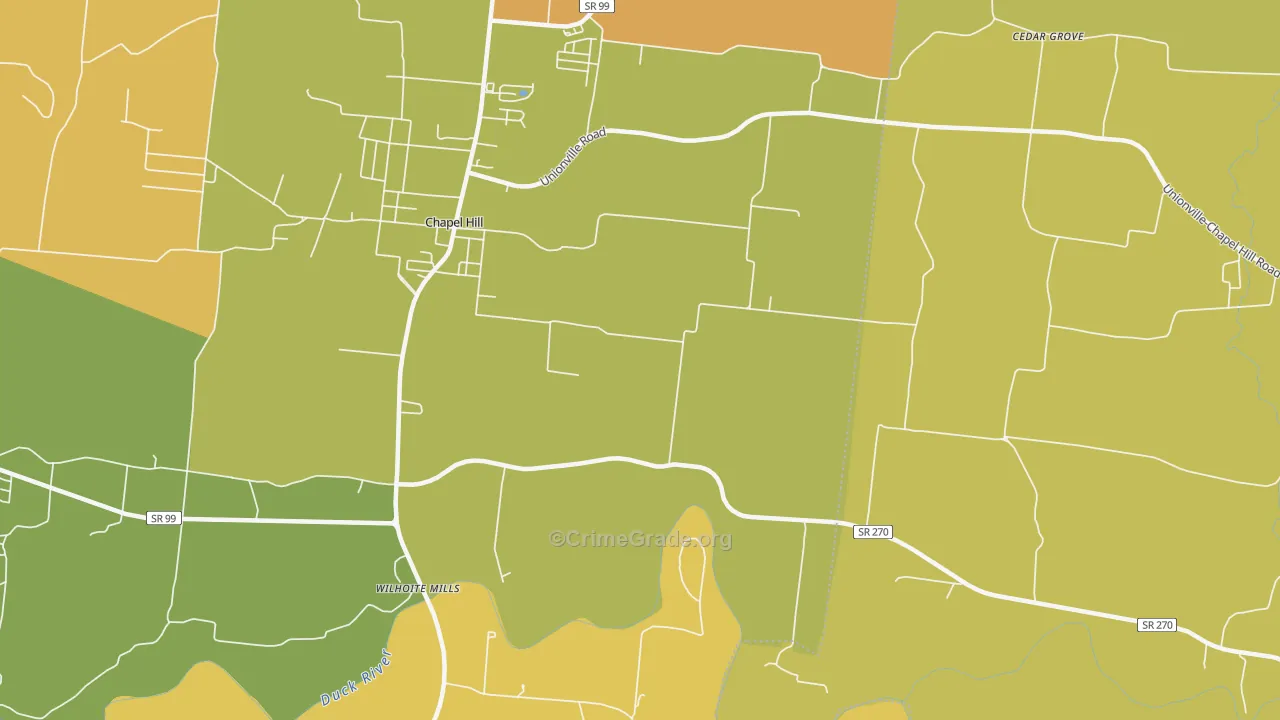 Rover, TN Map of Murder Rates