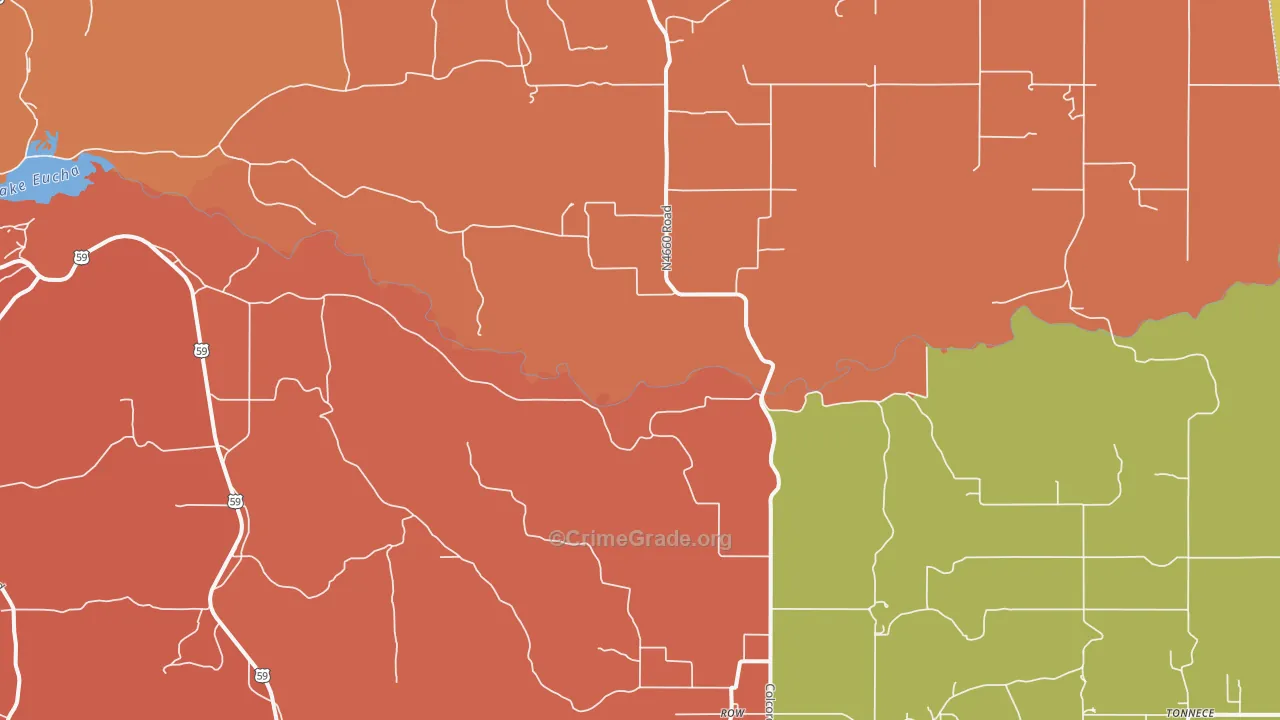 Row, OK Map of Murder Rates