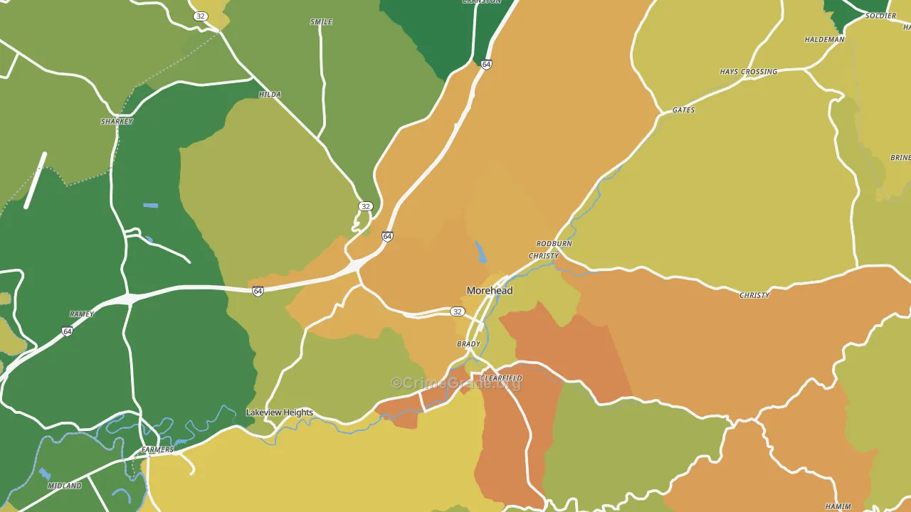 Rowan County, KY Map of Murder Rates