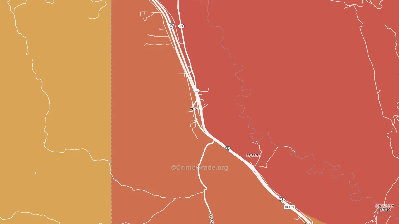 Rowe, NM Map of Murder Rates