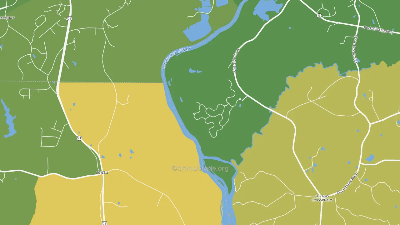 Rowell, SC Map of Murder Rates