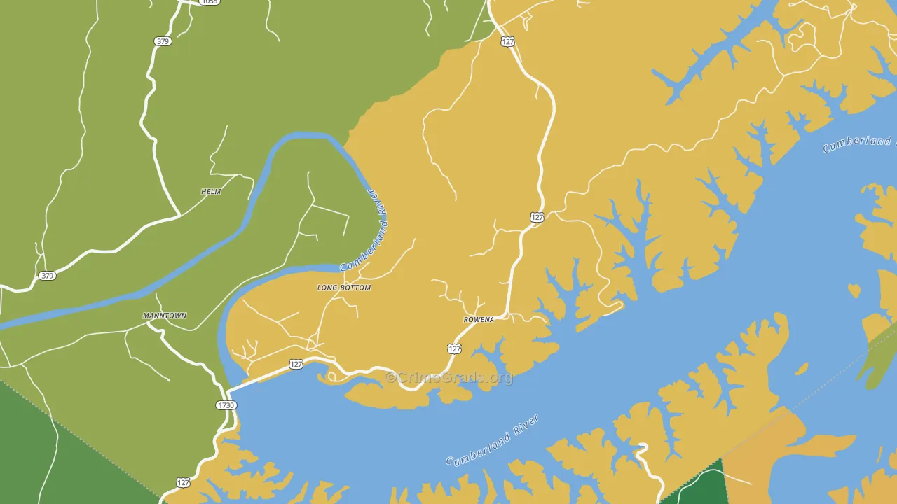Rowena, KY Map of Murder Rates
