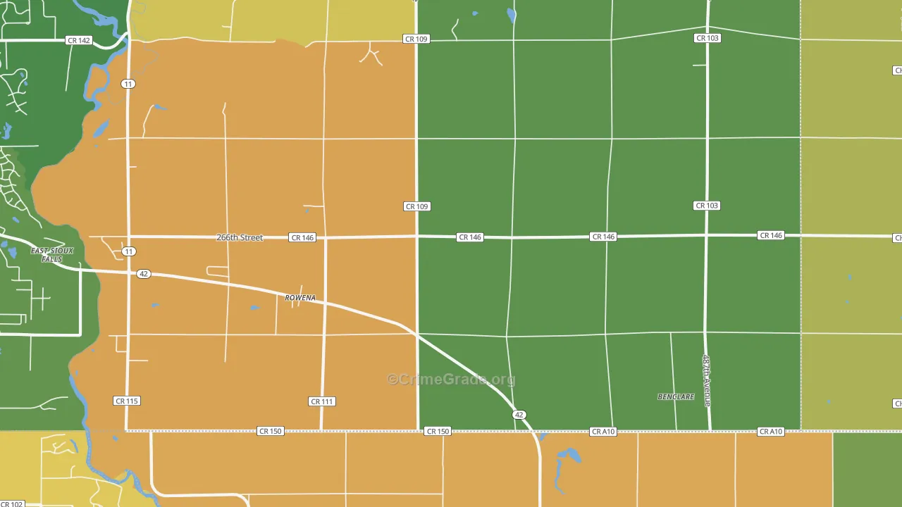 Rowena, SD Map of Murder Rates