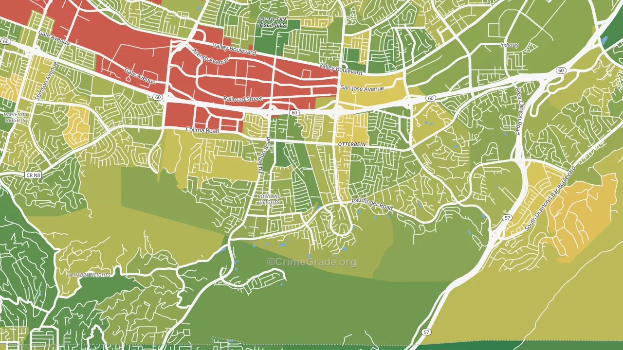 Rowland Heights, CA Map of Murder Rates