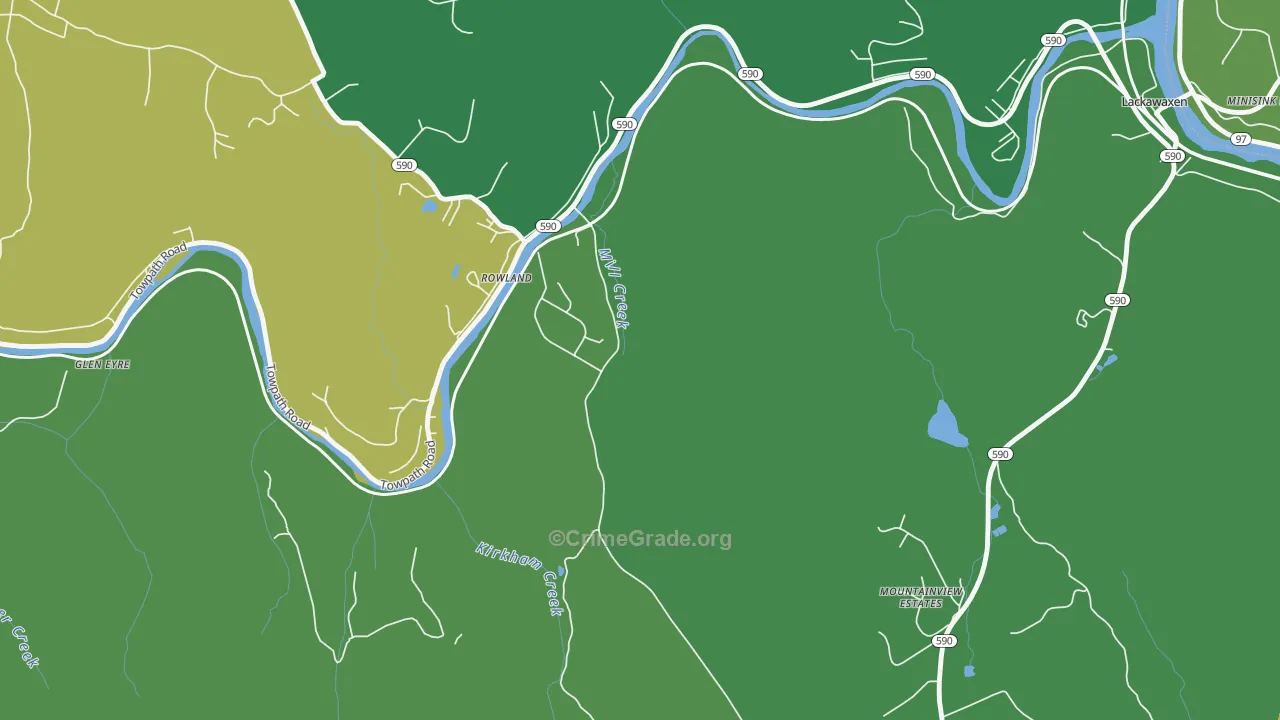 Rowland, PA Map of Murder Rates