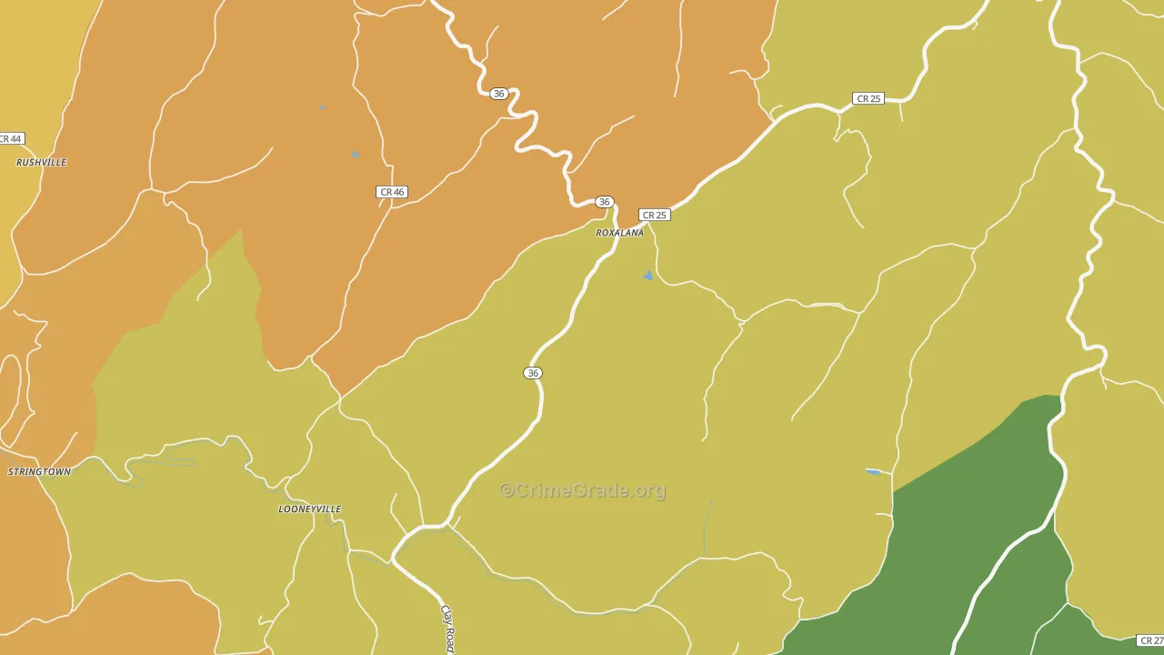 Roxalana, WV Map of Murder Rates