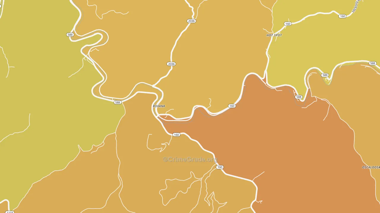 Roxana, KY Map of Murder Rates