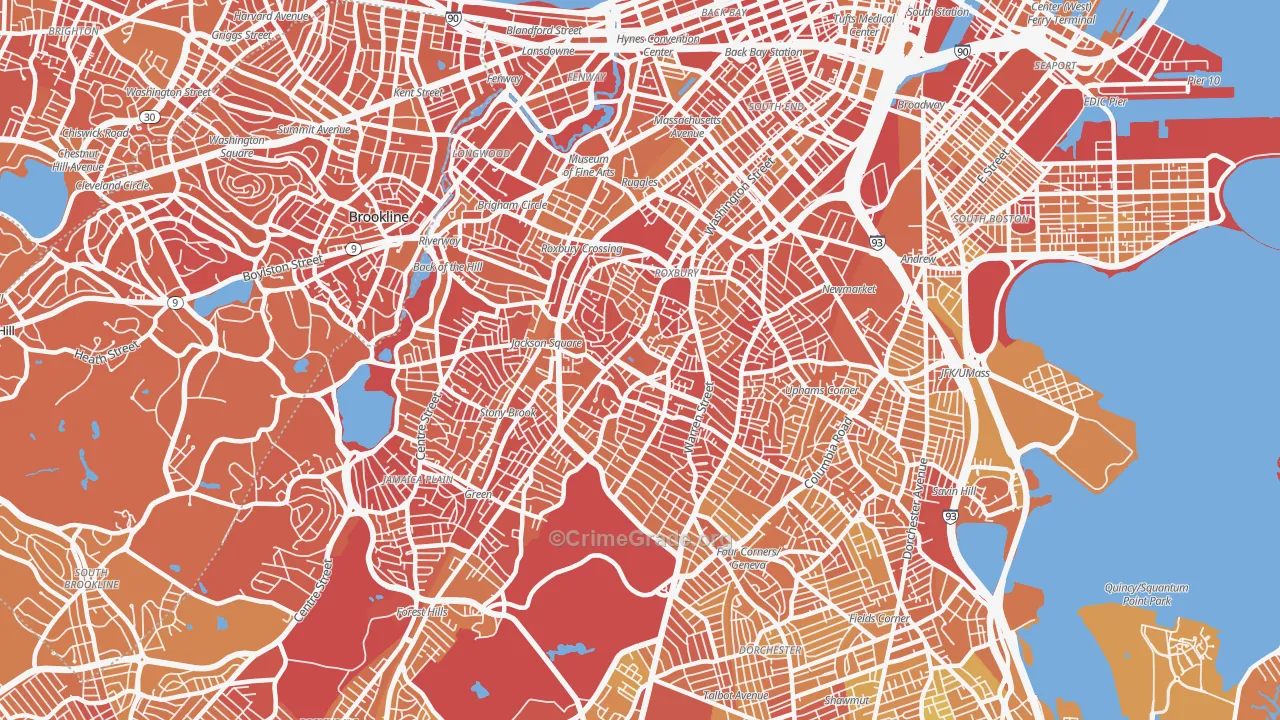 Roxbury, Boston, MA Map of Murder Rates