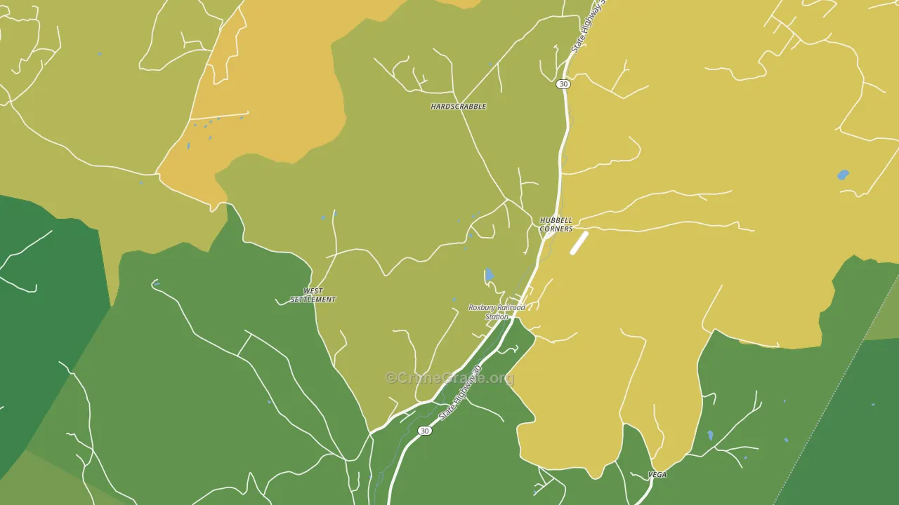 Roxbury, NY Map of Murder Rates
