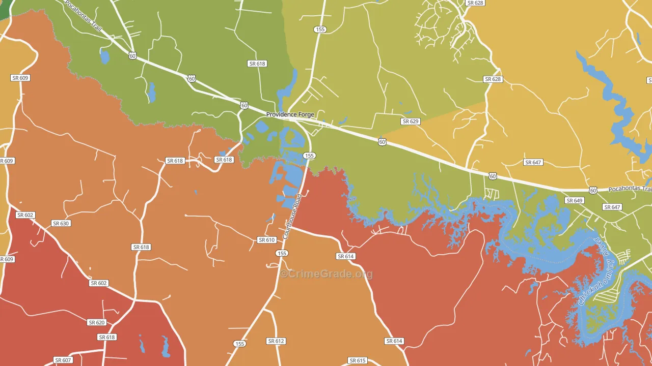 Roxbury, VA Map of Murder Rates