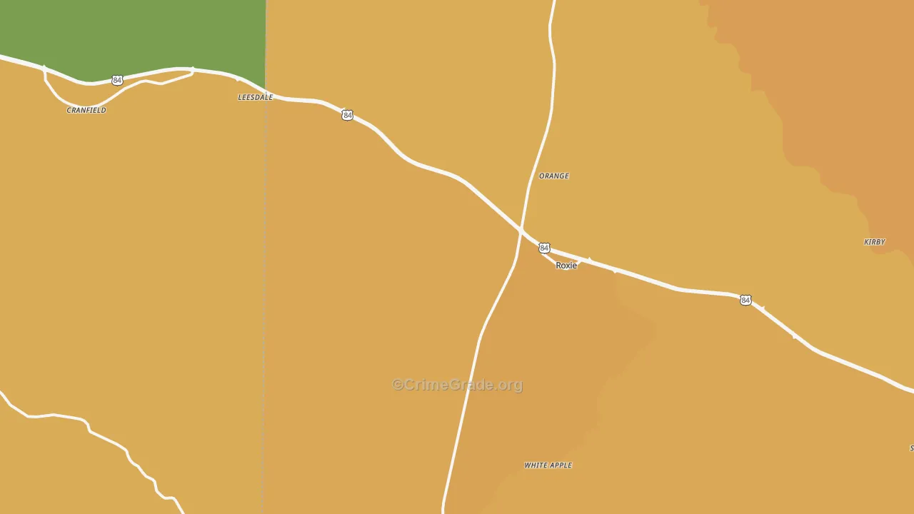 Roxie, MS Map of Murder Rates