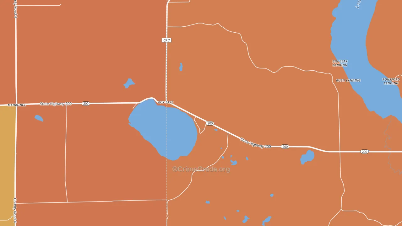 Roy Lake, MN Map of Murder Rates