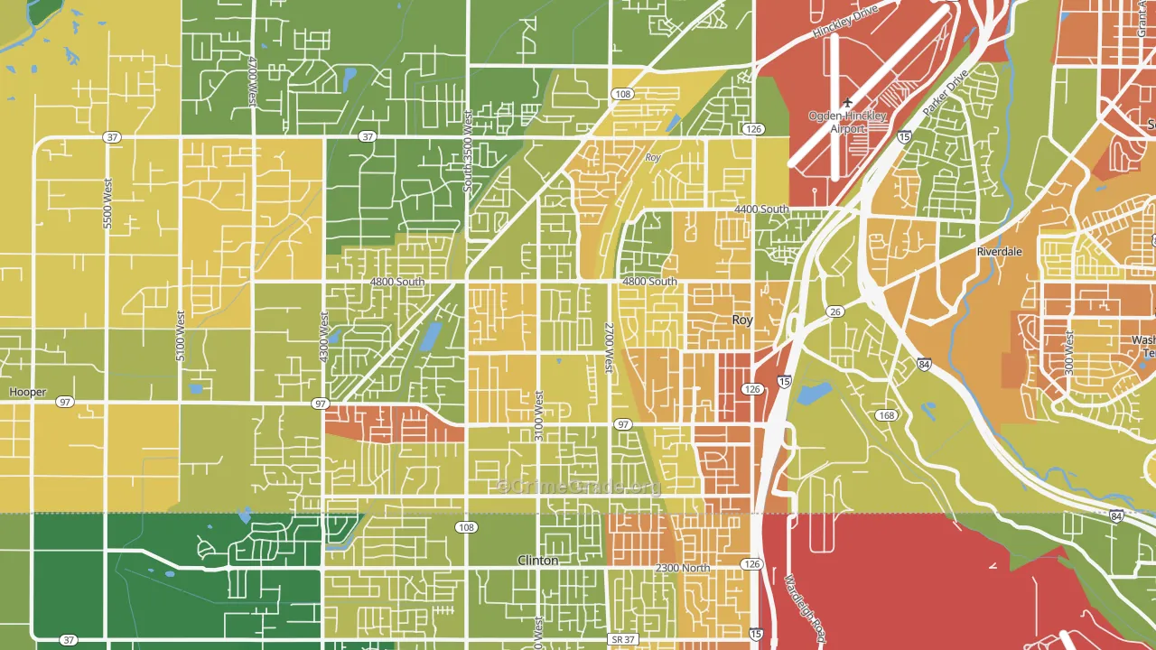 Roy, UT Map of Murder Rates