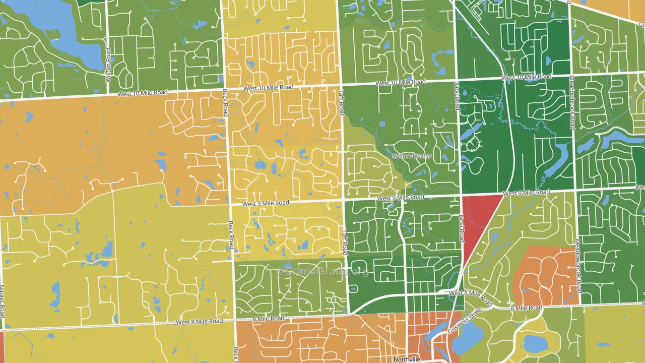 Royal Crown Estates, Novi, MI Map of Murder Rates