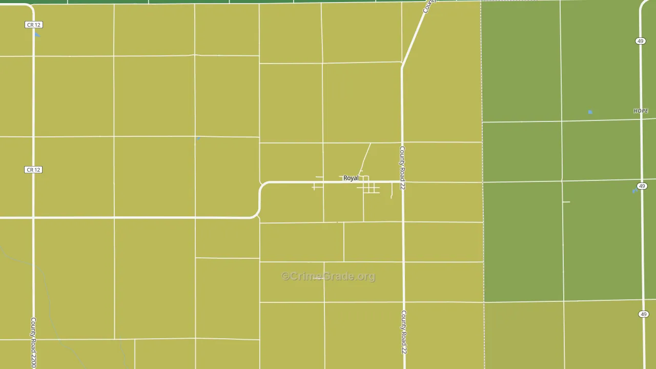 Royal, IL Map of Murder Rates