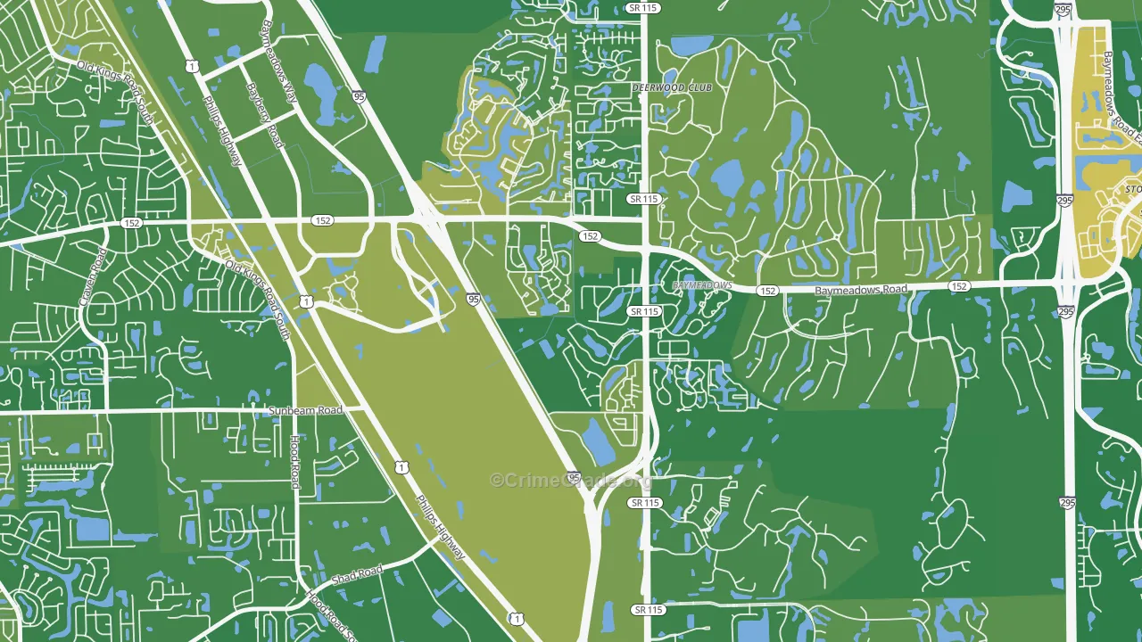 Royal Lakes, Jacksonville, FL Map of Murder Rates