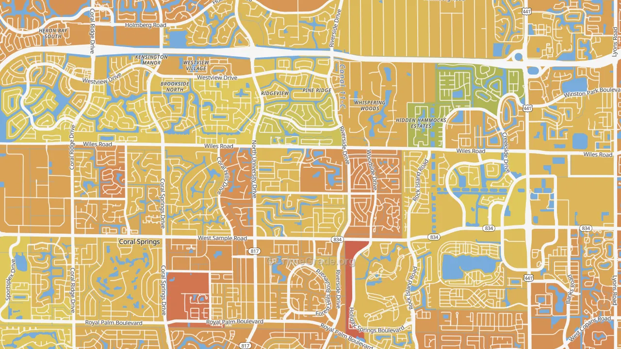 Royal Land, Coral Springs, FL Map of Murder Rates