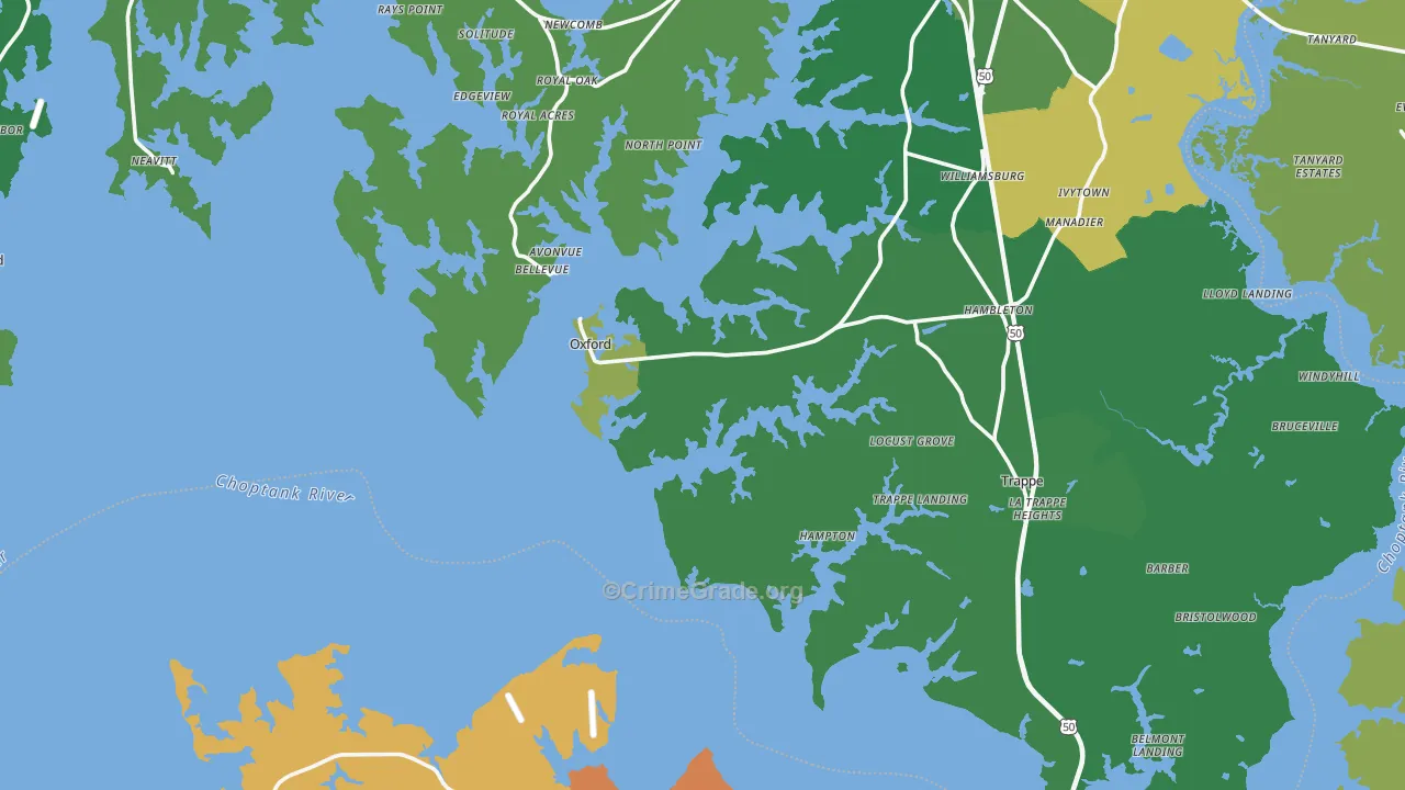 Royal Oak, MD Map of Murder Rates