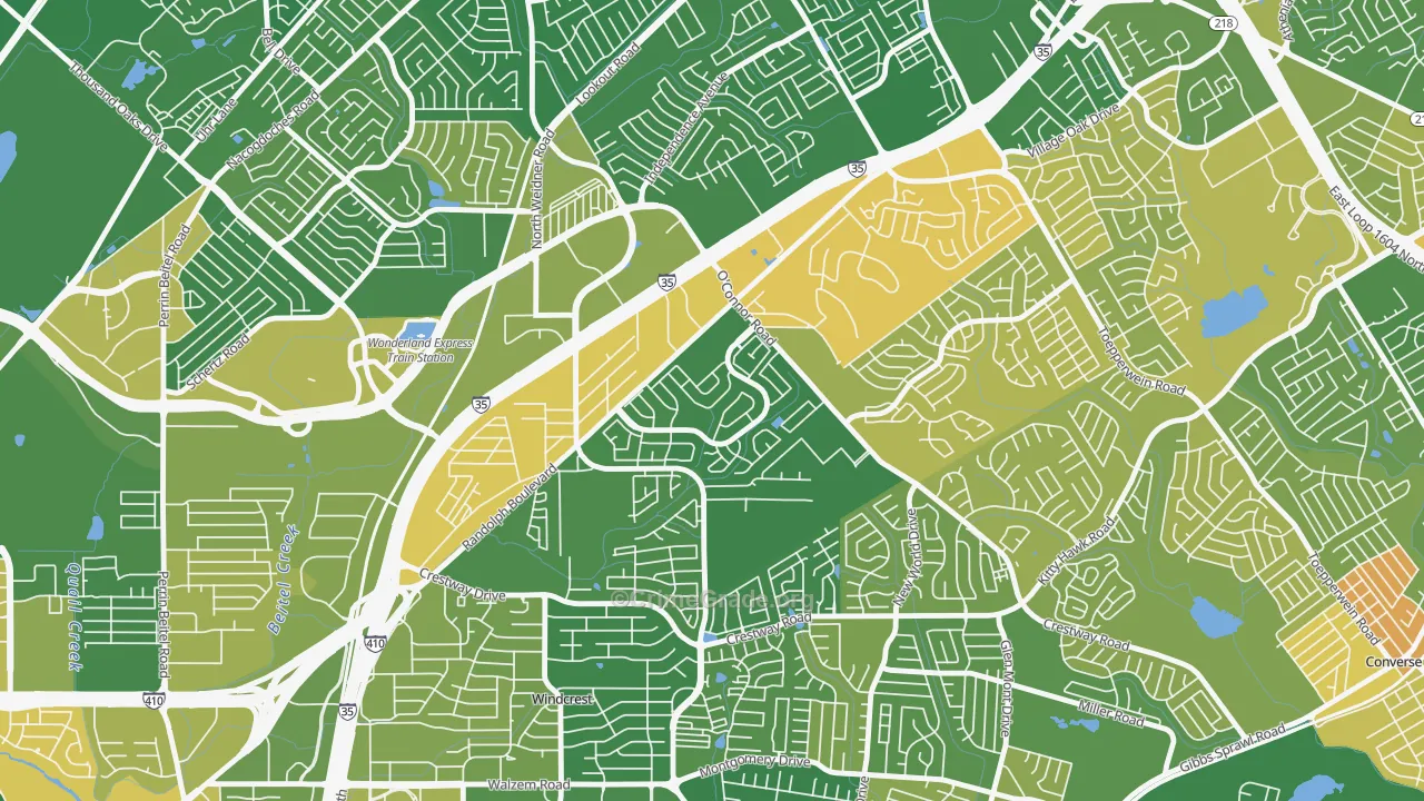 Royal Ridge, San Antonio, TX Map of Murder Rates