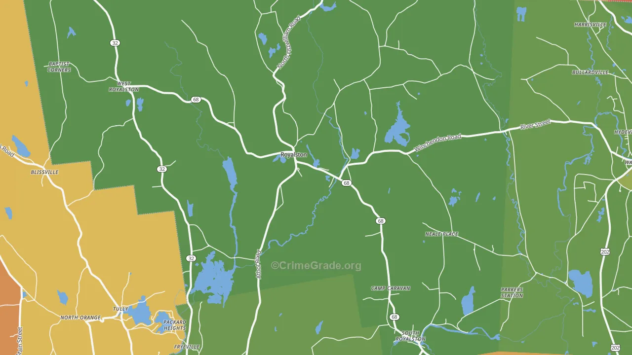 Royalston, MA Map of Murder Rates
