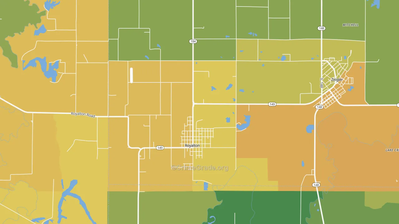 Royalton, IL Map of Murder Rates