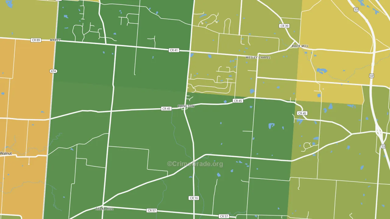 Royalton, OH Map of Murder Rates