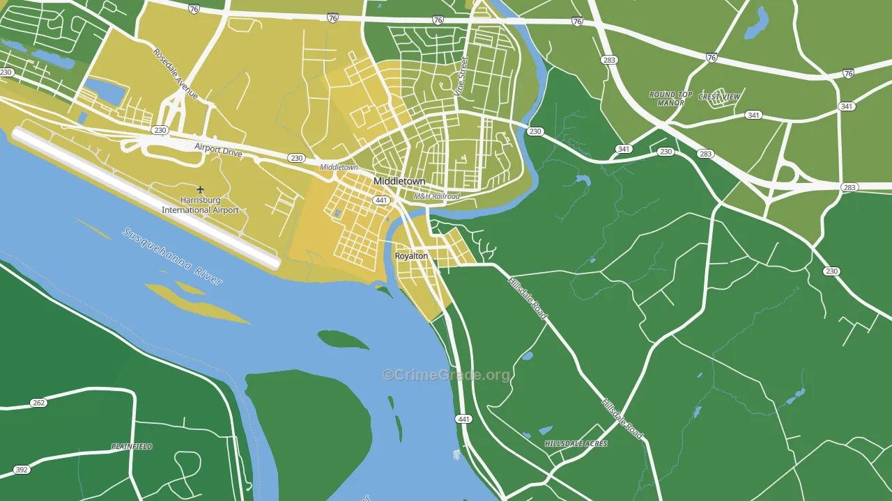 Royalton, PA Map of Murder Rates