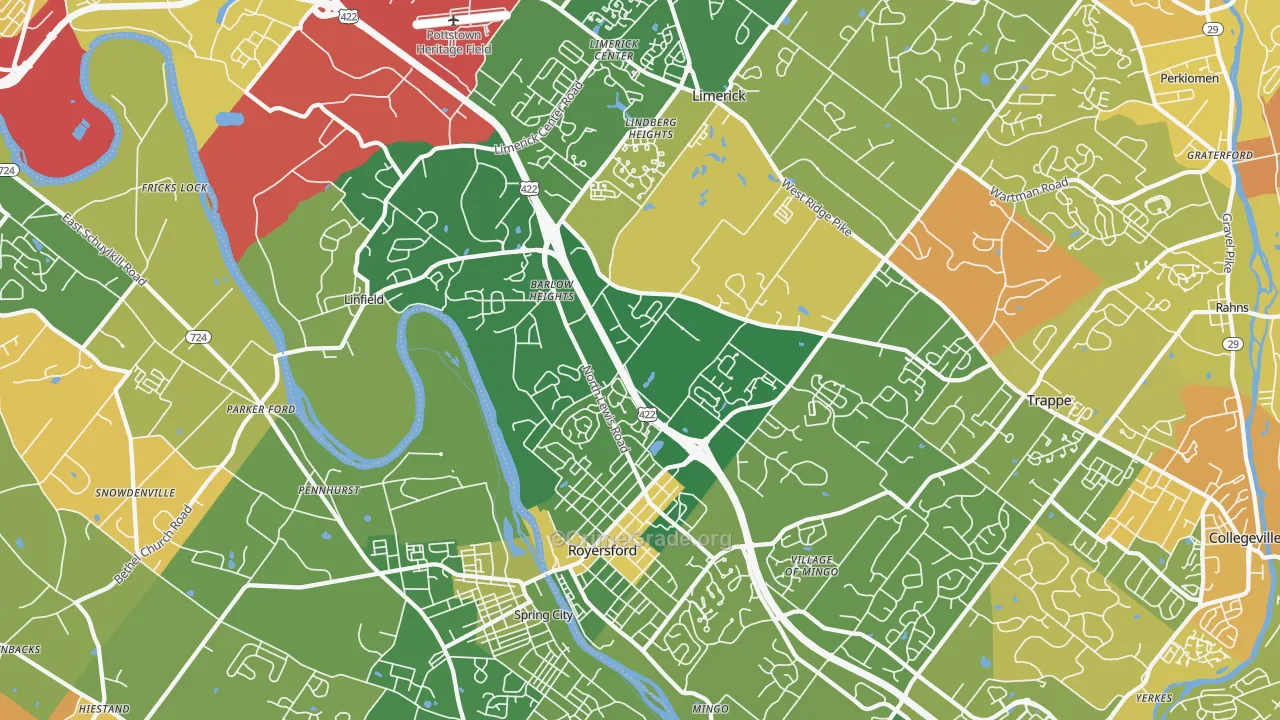 Royersford, PA Map of Murder Rates